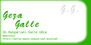 geza galle business card